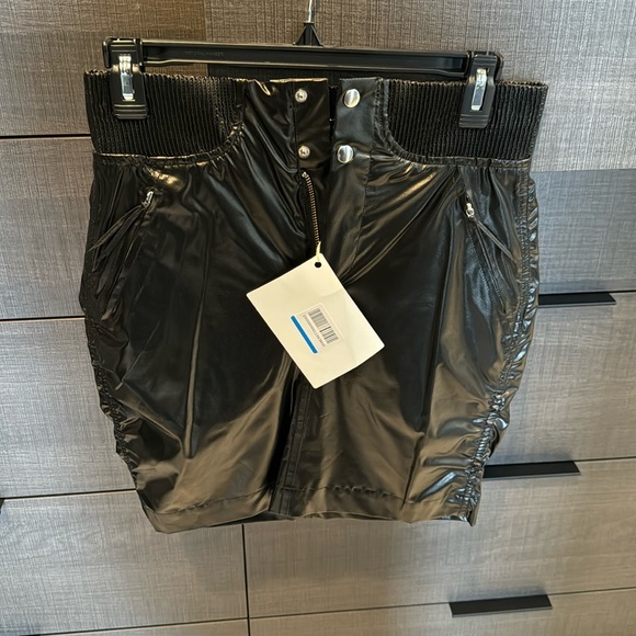 Isabel Marant black coated-silk mini skirt